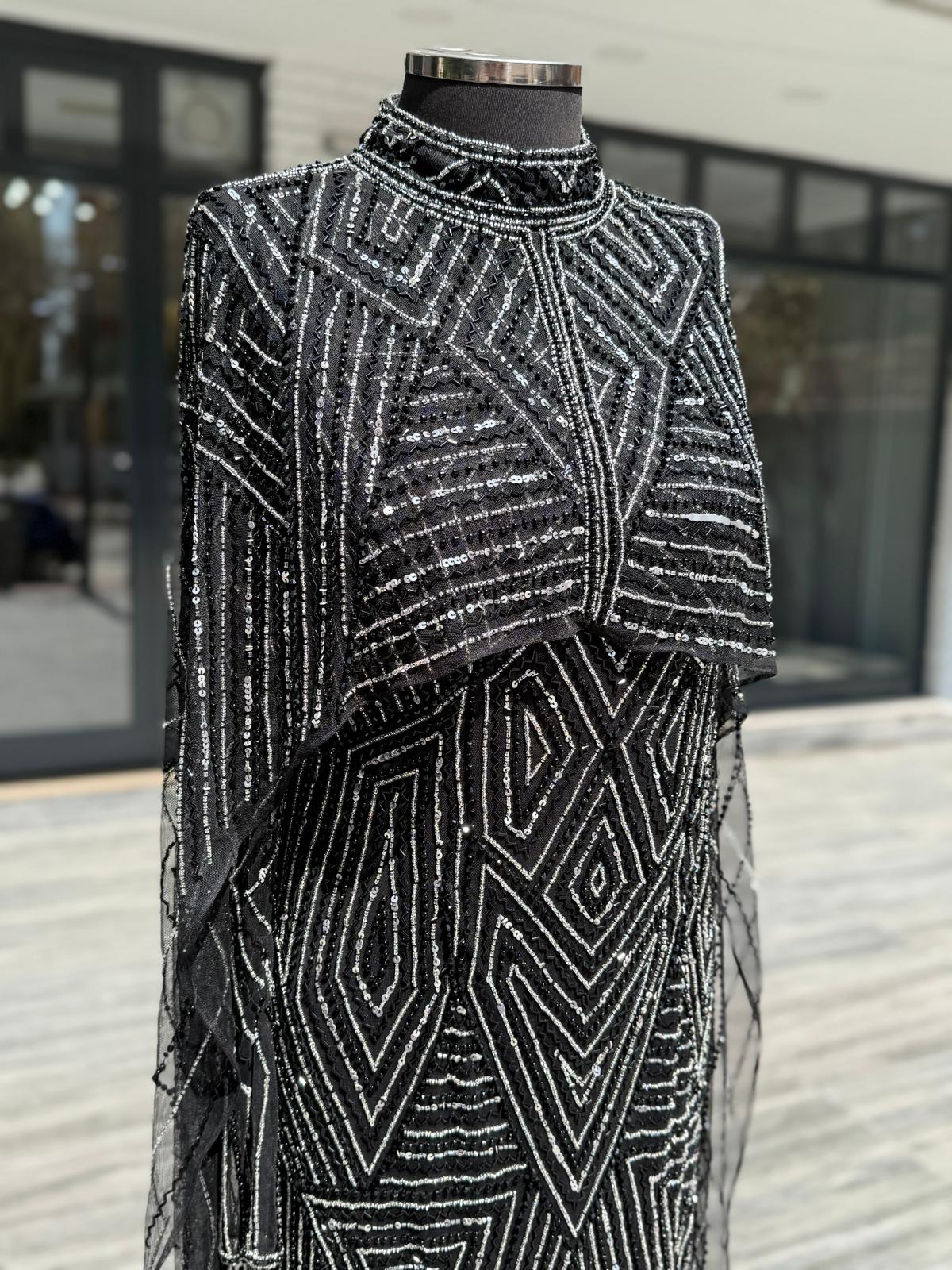 İthal El İşlemeli Siyah Abiye Elbise | Şık Gece Elbisesi