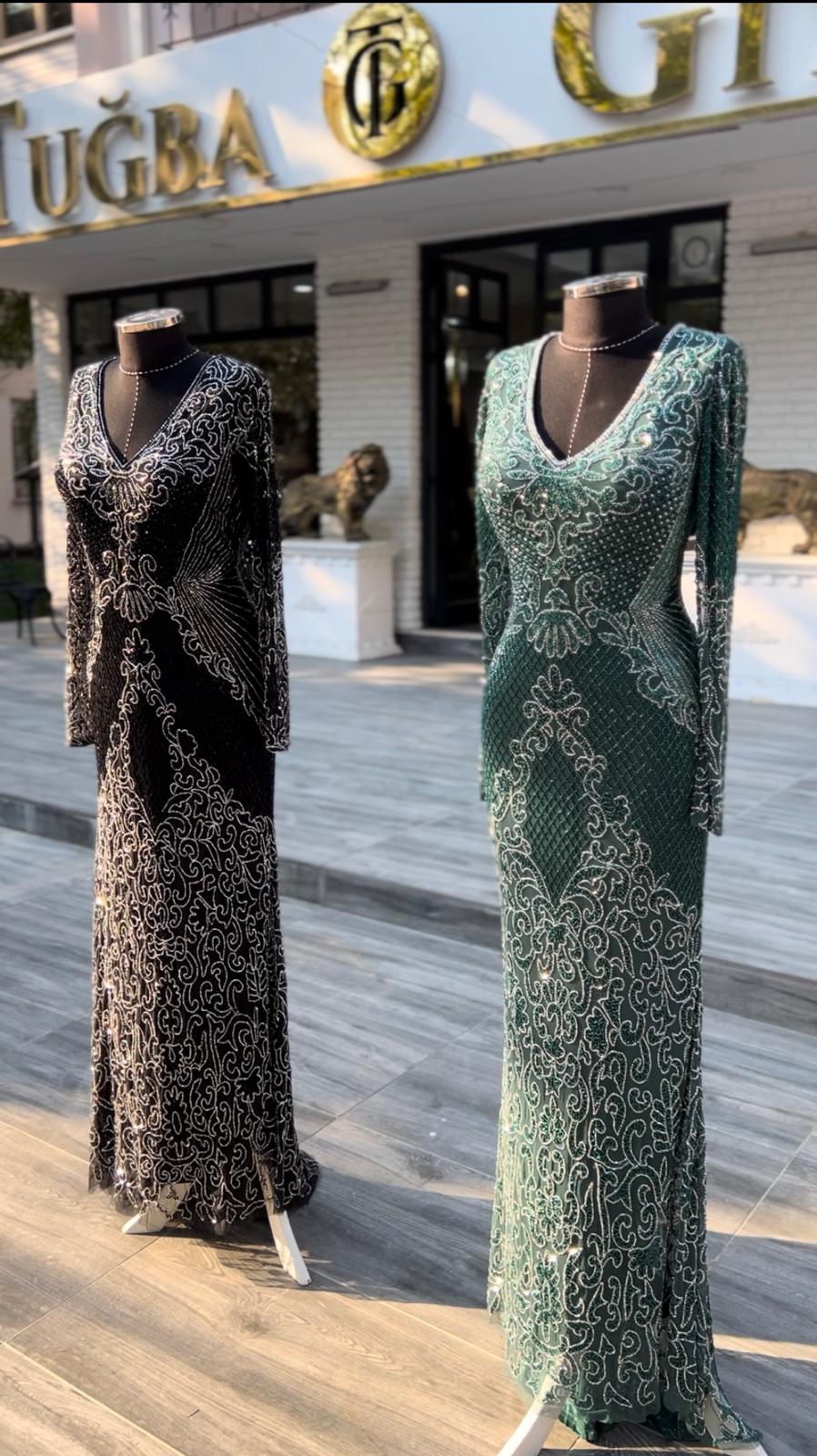 İthal El İşlemeli Abiye Elbise | Şık ve Zarif Gece Elbisesi