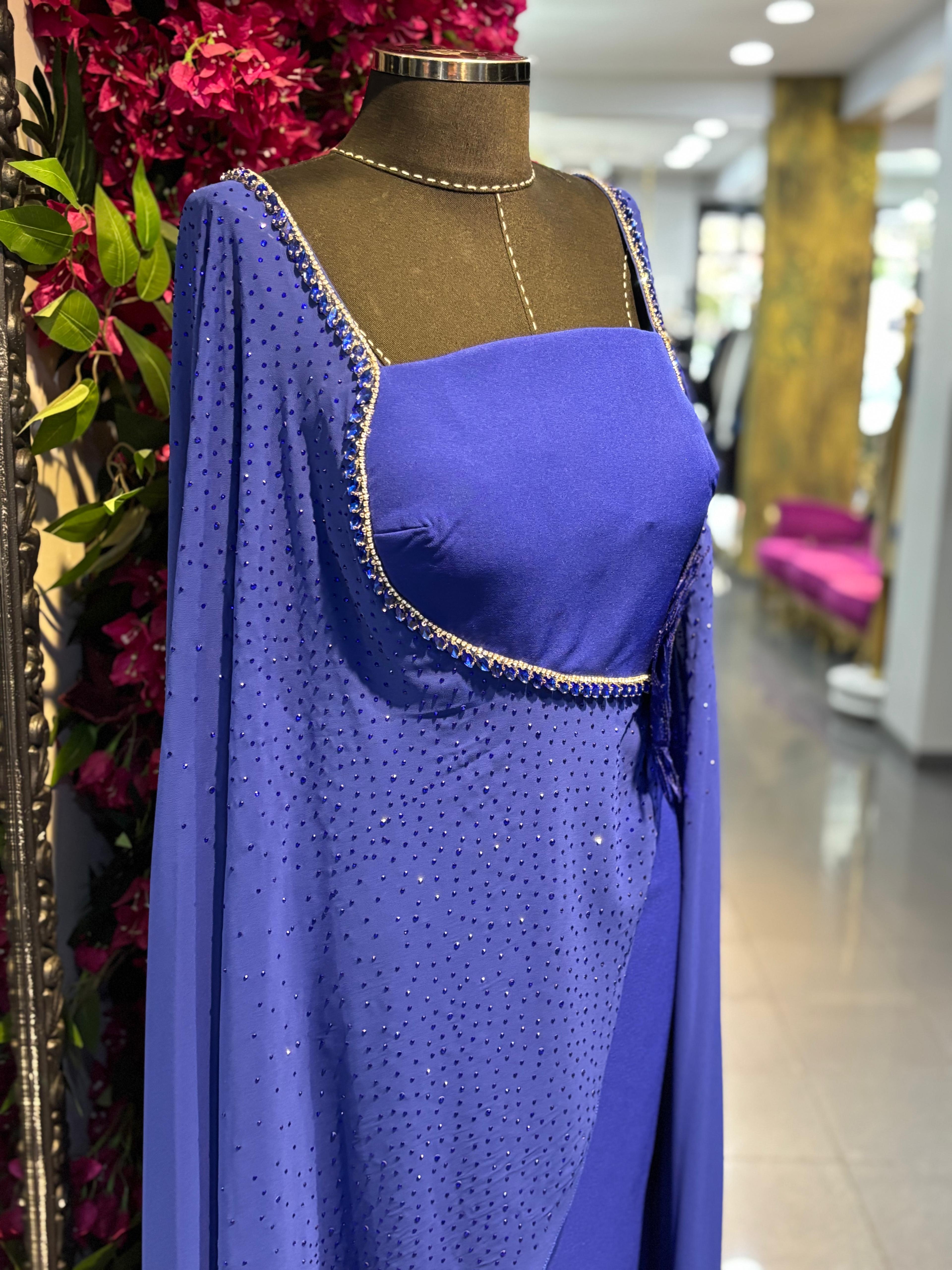 Büyük Beden Taş İşlemeli Abiye Elbise | Yarasa Kol Şık Gece Elbisesi